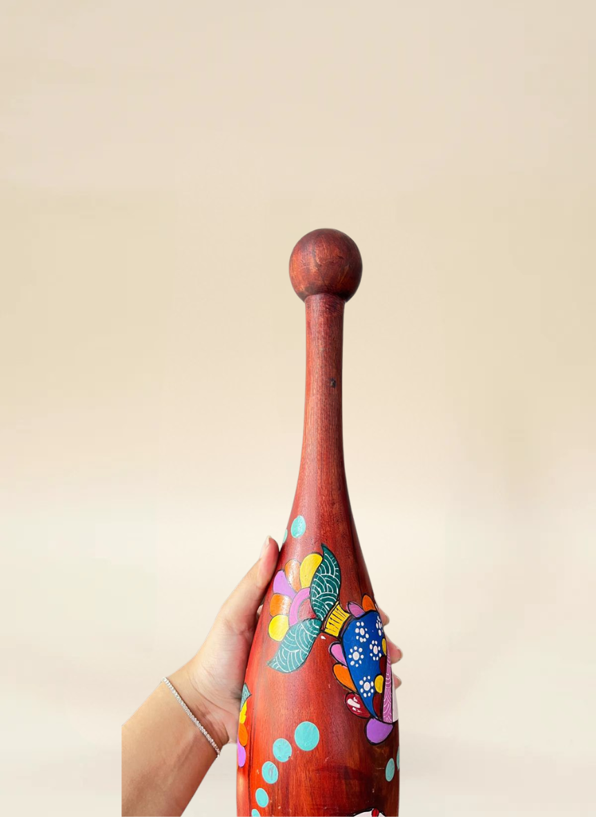 Hand Painted Indian Clubs Pair : 1kg each