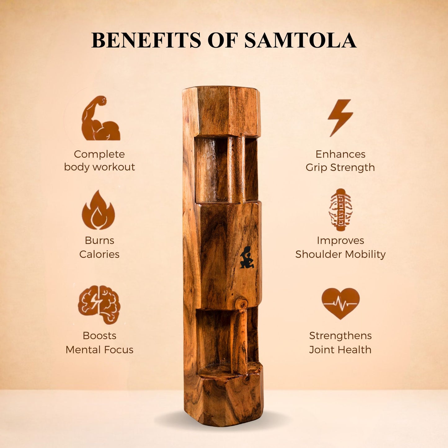 Samtola (Sumtola) Hexagonal shape | Wooden Barbell | Multipurpose equipment The Great Indian Workout