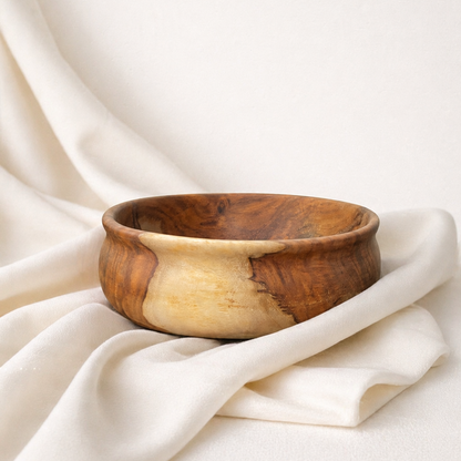 Large Handcrafted Wooden bowl : Wooden Shessham bowl : Rustic Kitchen and Dining Decor