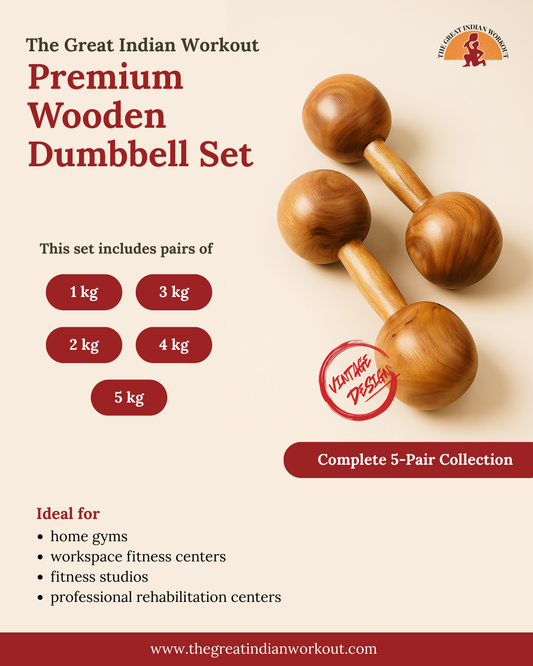 Solid Wood Dumbells 10pcs (set of 1-5kg pair)