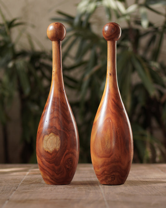 1.5kg each x Indian clubs pair in Rosewood (Sheesham)
