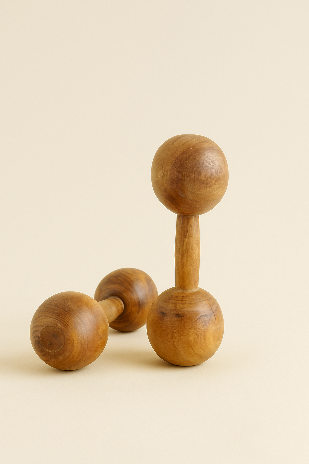 Solid Wood Dumbbells Pair of 2