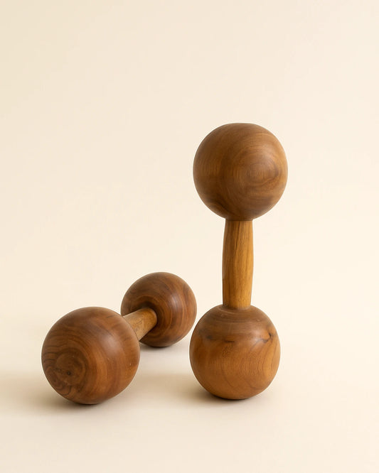 Wooden Dumbbells Pair (1.4kgs each)